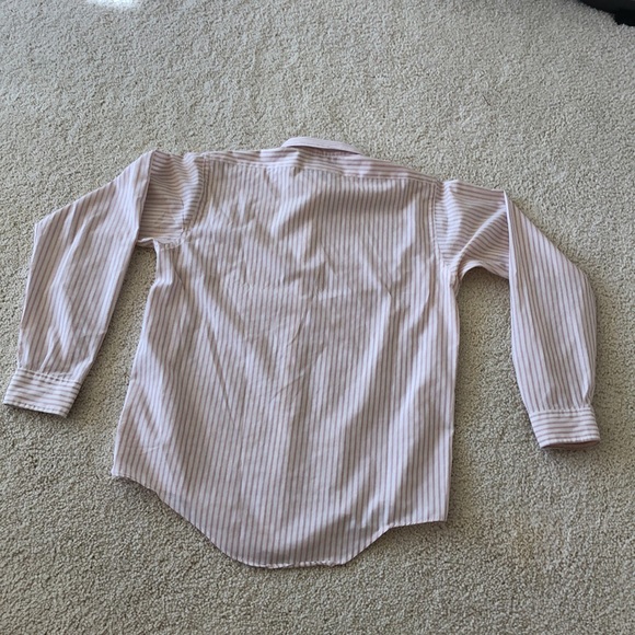 Boys red!pink & white striped button up dress shirt. Size 20- neck 14 1/2” - Picture 4 of 16